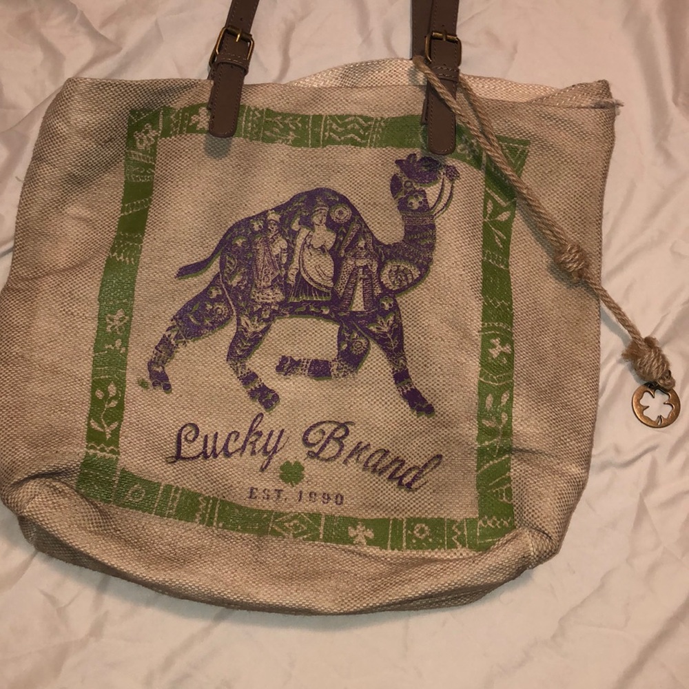 Lucky Brand Tweed Bag with button clasp